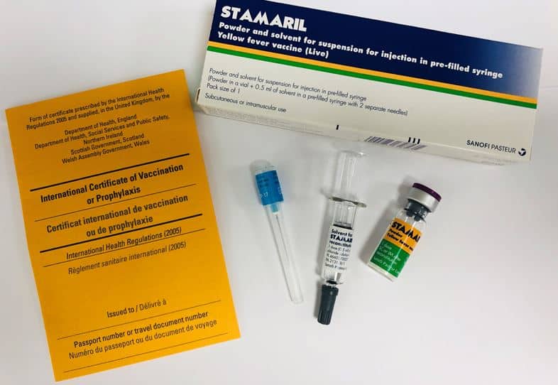 yellow fever vaccines for safari travel